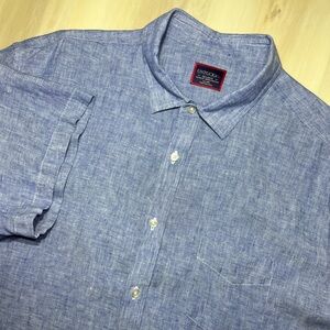 UNTUCKit Valente WR Wrinkle Resistant Mens Blue 100% Linen Casual Shirt Sz 2XL